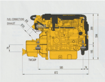 Afmetingen Vetus M4.45